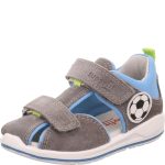 Superfit Boomerang szürke-kék focis 2 tépőzáras zárt orrú velúr-nappa bőr kisfiú gyerekszandál (1-000867-2000)