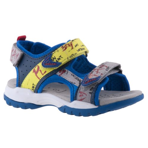 GEOX BOREALIS BOY kék/sárgs/szürke 3 tépős lélegző talpú szandál 28-39