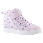 GEOX CIAK GIRL rózsaszín/ezüst SZÍVECSKÉS tépős/gumis lélegző talpú magasszárú cipő