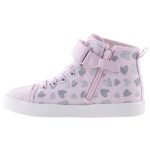 GEOX CIAK GIRL rózsaszín/ezüst SZÍVECSKÉS tépős/gumis lélegző talpú magasszárú cipő