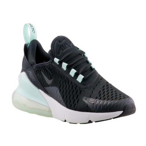 Nike Air Max 270 (GS) fekete-fehér-mentazöld fűzős sportcipő