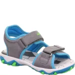 Superfit Mike 3.0 szürke-kék focilabdás 2 tépőzáras bőr-textil kisfiú gyerekszandál (1-009466-2510)