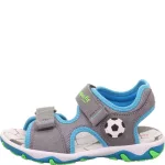 Superfit Mike 3.0 szürke-kék focilabdás 2 tépőzáras bőr-textil kisfiú gyerekszandál (1-009466-2510)