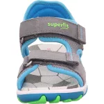 Superfit Mike 3.0 szürke-kék focilabdás 2 tépőzáras bőr-textil kisfiú gyerekszandál (1-009466-2510)