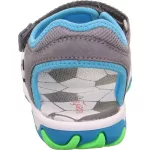 Superfit Mike 3.0 szürke-kék focilabdás 2 tépőzáras bőr-textil kisfiú gyerekszandál (1-009466-2510)