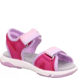   Superfit Pebbles pink-lila szívecskés 2 tépőzáras textil vízálló és gyorsan száradó kislány gyerekszandál (1-008540-5530)