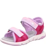 Superfit Pebbles pink-lila szívecskés 2 tépőzáras textil vízálló és gyorsan száradó kislány gyerekszandál (1-008540-5530)