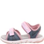 Superfit Pebbles rózsaszín-kék szívecskés 2 tépőzáras vízálló és gyorsan száradó textil kislány gyerekszandál (1-009540-8010)