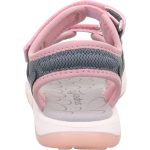 Superfit Pebbles rózsaszín-kék szívecskés 2 tépőzáras vízálló és gyorsan száradó textil kislány gyerekszandál (1-009540-8010)