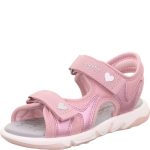 Superfit Pebbles rózsaszín szívecskés 2 tépőzáras vízálló és gyorsan száradó textil kislány gyerekszandál (1-009544-5500)
