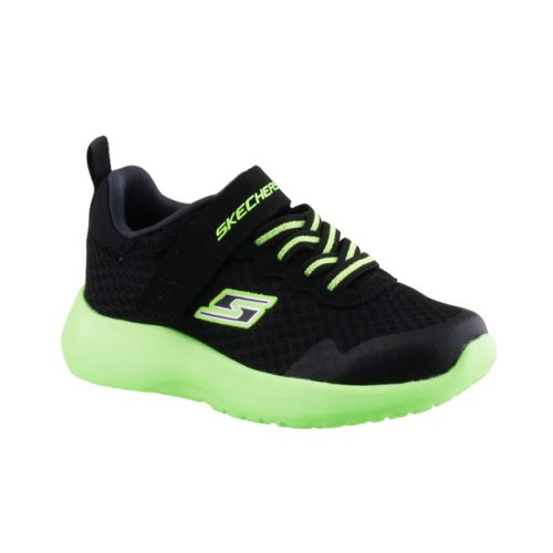 SKECHERS HYPER TORQUE fekete/zöld tépős/gumifűzős sportcipő