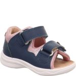 Superfit Polly kék-rózsaszín-csillogós szívecskés 2 tépőzáras nappa bőr kislány gyerekszandál (1-600097-8010)