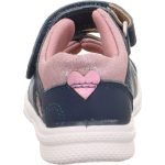 Superfit Polly kék-rózsaszín-csillogós szívecskés 2 tépőzáras nappa bőr kislány gyerekszandál (1-600097-8010)