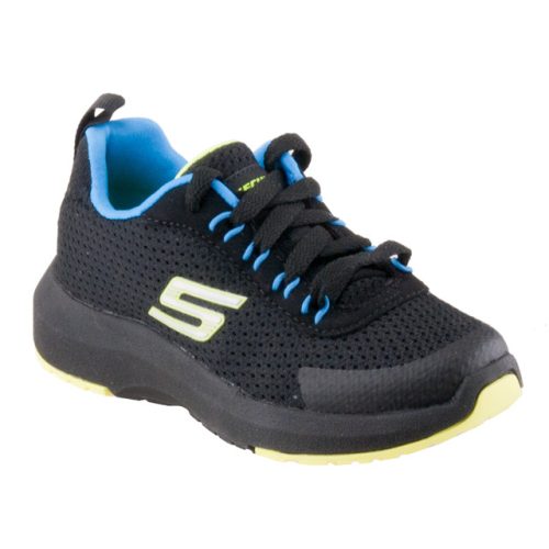 SKECHERS DYNAMIC TREAD-NITRODE fekete-kék-neonsárga gumifűzős fiú sportcipő