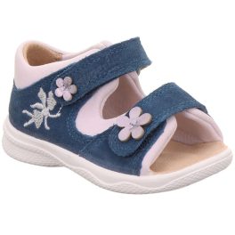  Superfit Polly kék-rózsaszín tündéres 2 tépőzáras velúr bőr kislány gyerekszandál (1-600098-8000)