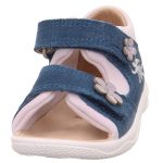 Superfit Polly kék-rózsaszín tündéres 2 tépőzáras velúr bőr kislány gyerekszandál (1-600098-8000)