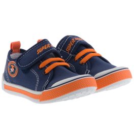 SUPER GEAR tépőzáras/gumis kék/narancs harántemelős váltócipő   SUPER GEAR tépőzáras/gumis kék/narancs harántemelős váltócipő