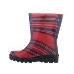 PREGO fekete talpú PIROS SKÓT KOCKÁS gumicsizma