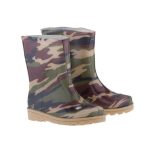 PREGO drapp talpú KATONA mintás gumicsizma