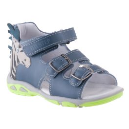 Színhibás D.D.STEP kék-zöld-szürke ZEBRÁS 2 csatos-tépős szandál   Színhibás D.D.STEP kék-zöld-szürke ZEBRÁS 2 csatos-tépős szandál