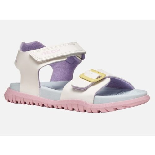Geox Fusbetto fehér-színes tépőzáras-csatos respira (lélegző) water friendly bőrhatású anyag kislány gyerekszandál