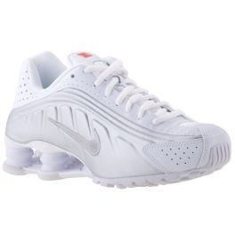 NIKE SHOX R4 fehér/ezüst fűzős sportcipő NIKE SHOX R4 fehér/ezüst fűzős sportcipő