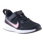 NIKE Revolution 5 fekete-rózsaszín tépőzáras-gumis lány sportcipő