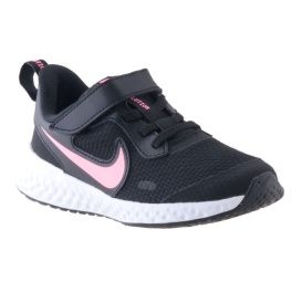NIKE Revolution 5 fekete-rózsaszín tépőzáras-gumis lány sportcipő   NIKE Revolution 5 fekete-rózsaszín tépőzáras-gumis lány sportcipő