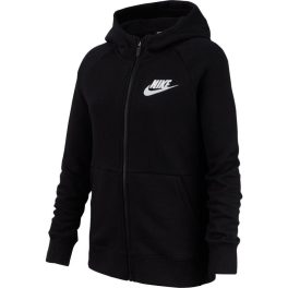 NIKE GIRLS FULL-ZIP HOODIE fekete/fehér kapucnis lány melegítő felső XS-XL   NIKE GIRLS FULL-ZIP HOODIE fekete/fehér kapucnis lány melegítő felső XS-XL