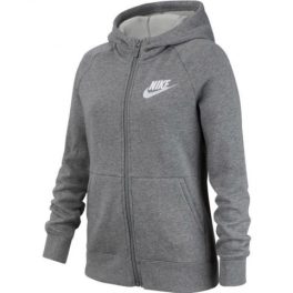NIKE GIRLS FULL-ZIP HOODIE szürke/fehér kapucnis lány melegítő felső XS-XL   NIKE GIRLS FULL-ZIP HOODIE szürke/fehér kapucnis lány melegítő felső XS-XL