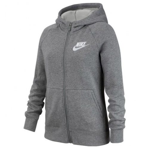 NIKE GIRLS FULL-ZIP HOODIE szürke/fehér kapucnis lány melegítő felső XS-XL