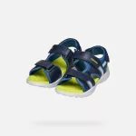 Geox J Vaniett sötétkék-kék 3 tépőzáras respira (lélegző) textil-bőrhatású anyag kisfiú gyerekszandál