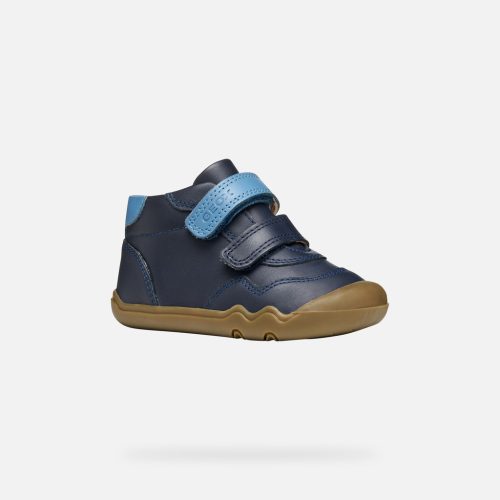 Geox B Steppieup sötétkék 2 tépőzáras barefoot talpú respira (lélegző) bőr kisfiú cipő