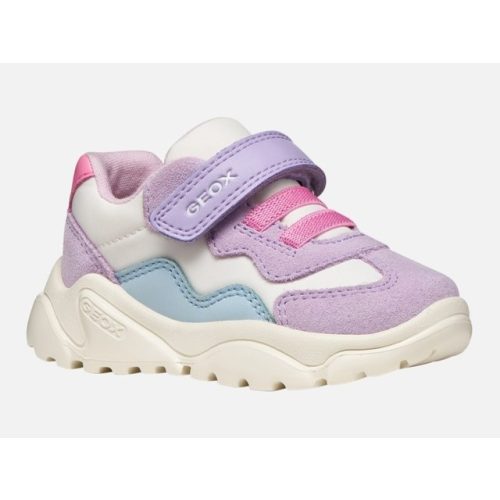 Geox B Ciufciuf fehér-lila-rózsaszín-türkiz tépőzáras-gumifűzős respira (lélegző) kislány gyerek cipő 
