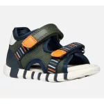 Geox B Iupidoo zöld-narancs-kék 2 tépőzáras respira (lélegző) textil-bőr kisfiú gyerekszandál
