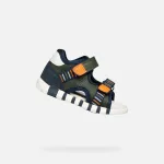 Geox B Iupidoo zöld-narancs-kék 2 tépőzáras respira (lélegző) textil-bőr kisfiú gyerekszandál