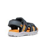 Geox J Vaniett szürke-narancssárga 3 tépőzáras respira (lélegző) textil-bőrhatású anyag kisfiú gyerekszandál