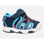 Geox Multy sötétkék-azúrkék-piros 2 tépőzáras respira (lélegző) Water Friendly zárt orrú textil uniszex gyerekszandál 