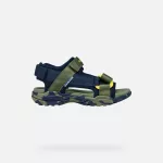 Geox J Borealis zöld-sötétkék 3 tépőzáras respira (lélegző) Water Friendly textil kisfiú gyerekszandál