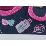 D.D.STEP sötétkék/málna tépős SZÍVECSKÉS váltócipő