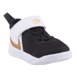 Nike Team Hustle D 10 (TD) fekete-fehér-arany tépőzáras-gumifűzős sportcipő   Nike Team Hustle D 10 (TD) fekete-fehér-arany tépőzáras-gumifűzős sportcipő