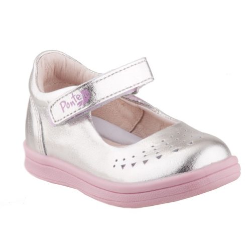 PONTE 20 ezüst-rózsaszín tépőzáras SUPINÁLT lány balerina cipő