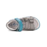 Ponte 20 szürke-kék jegesmacis 2 csatos-tépőzáras supinált bőr kisfiú gyerekszandál