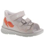 Ponte 20 krémszínű mókusos 2 csatos-tépőzáras supinált bőr kislány gyerekszandál