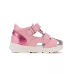Ponte 20 rózsaszín-pink 2 csatos-tépőzáras supinált bőr kislány zárt orrú gyerekszandál