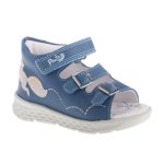 Ponte 20 sötétkék mókusos 2 csatos-tépőzáras supinált bőr kisfiú gyerekszandál