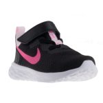 Nike Revolution 6NN fehér talpú fekete-pink tépőzáras gumifűzős lány sportcipő