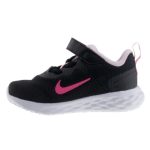 Nike Revolution 6NN fehér talpú fekete-pink tépőzáras gumifűzős lány sportcipő
