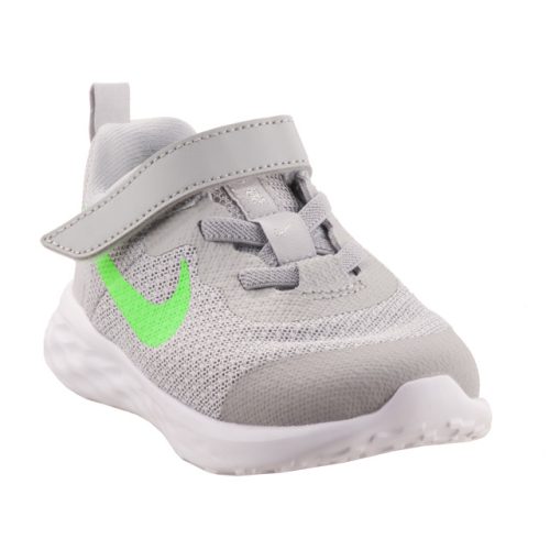 Nike Revolution 6 NN (TDV) szürke-zöld-fehér tépőzáras-gumifűzős fiú sportcipő