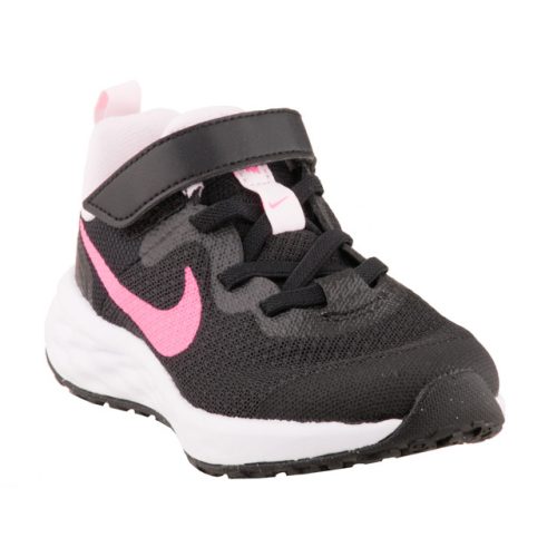 Nike Revolution 6 NN (TDV) fekete-pink tépőzáras-gumifűzős lány sportcipő